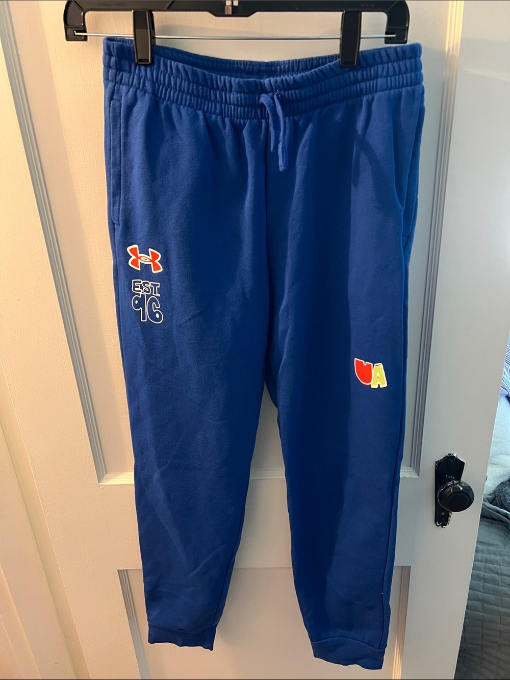 Under Armour Kids Blue Fleece Joggers with Logo Accents